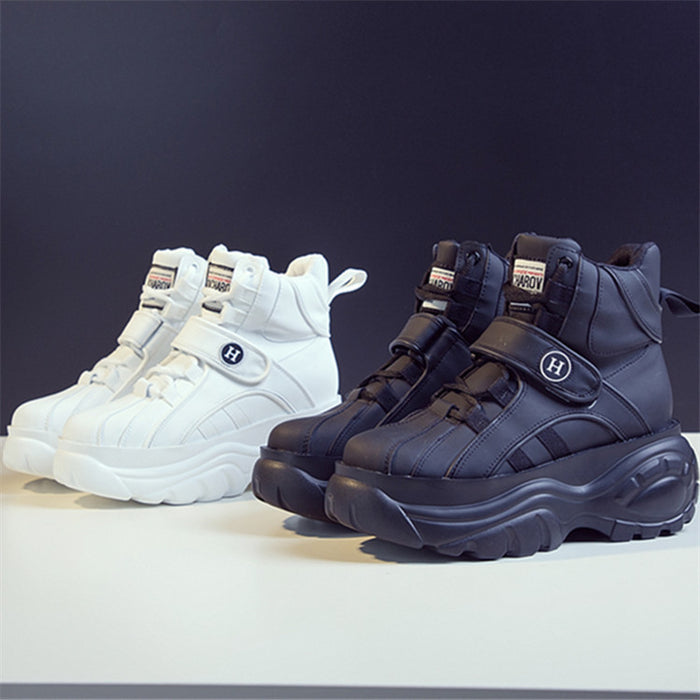 High-Top Wedge Sneaker with Hidden Lift