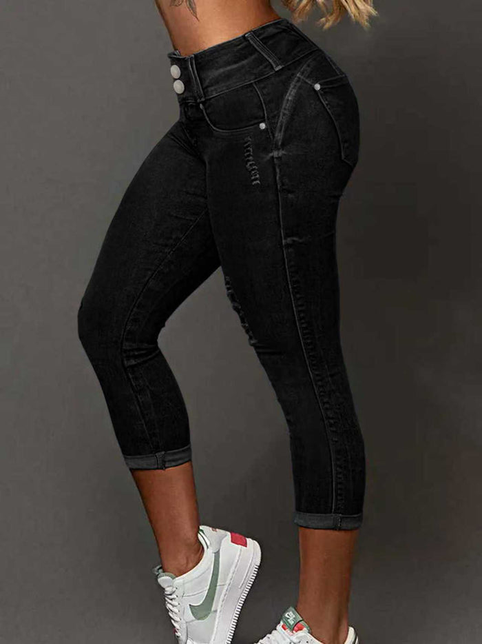 High-Waist Bootcut Jeans