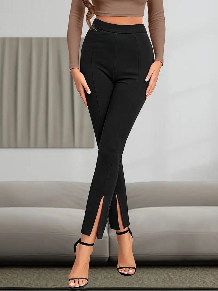 High-Waist Hip-Lifting Split Panel Yoga Leggings