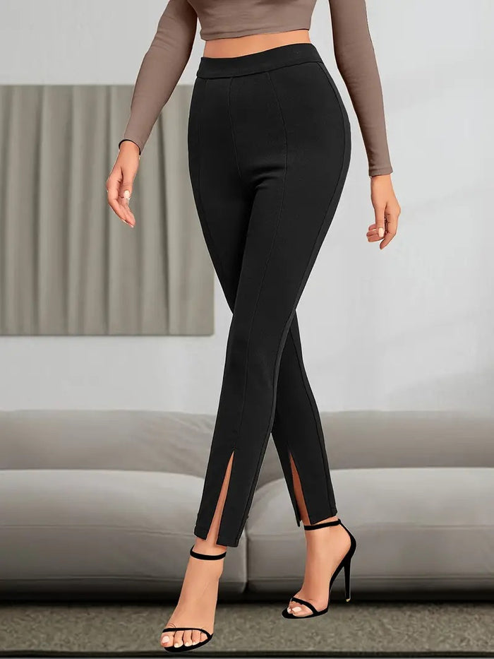 High-Waist Hip-Lifting Split Panel Yoga Leggings
