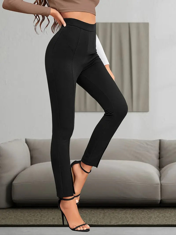 High-Waist Hip-Lifting Split Panel Yoga Leggings