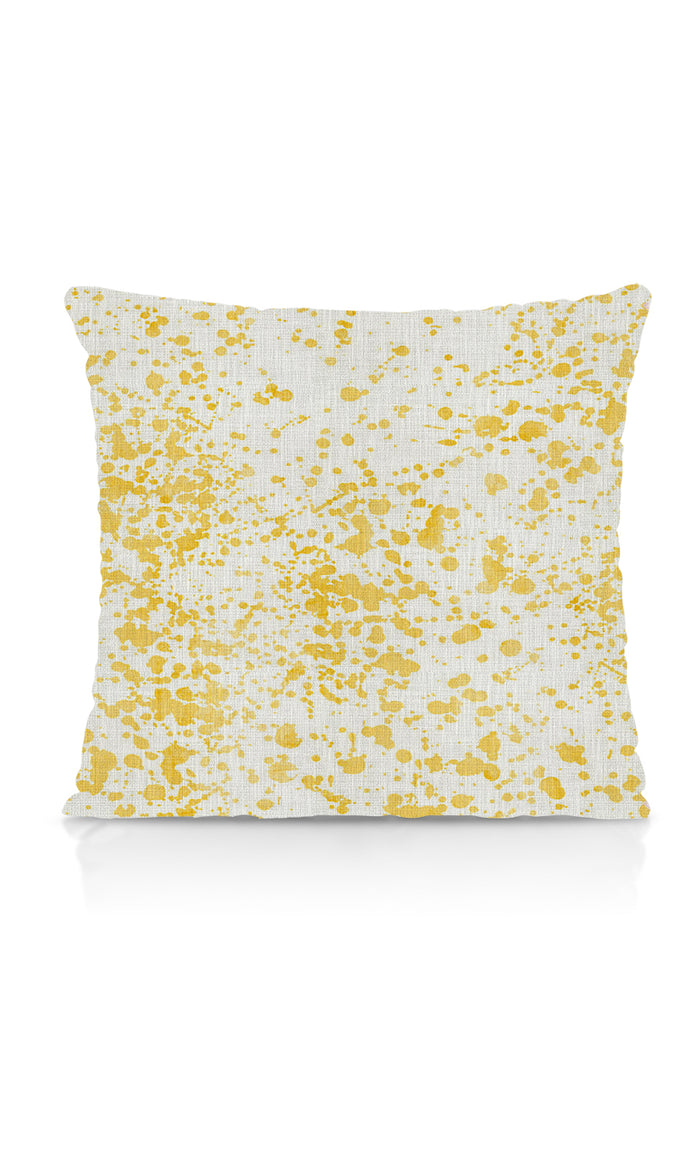 Abstract Print Home Textile Fabric Material By the Metre (White/ Yellow)