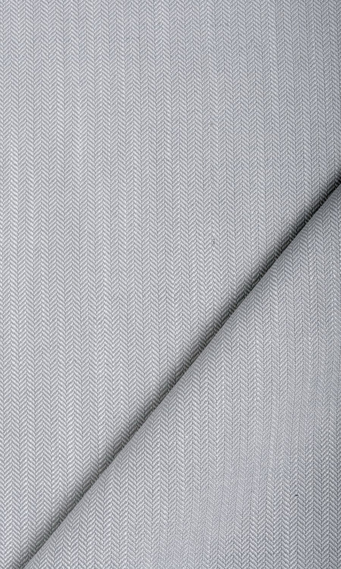 Herringbone Textured Fabric Material By the Metre (Silver Grey)