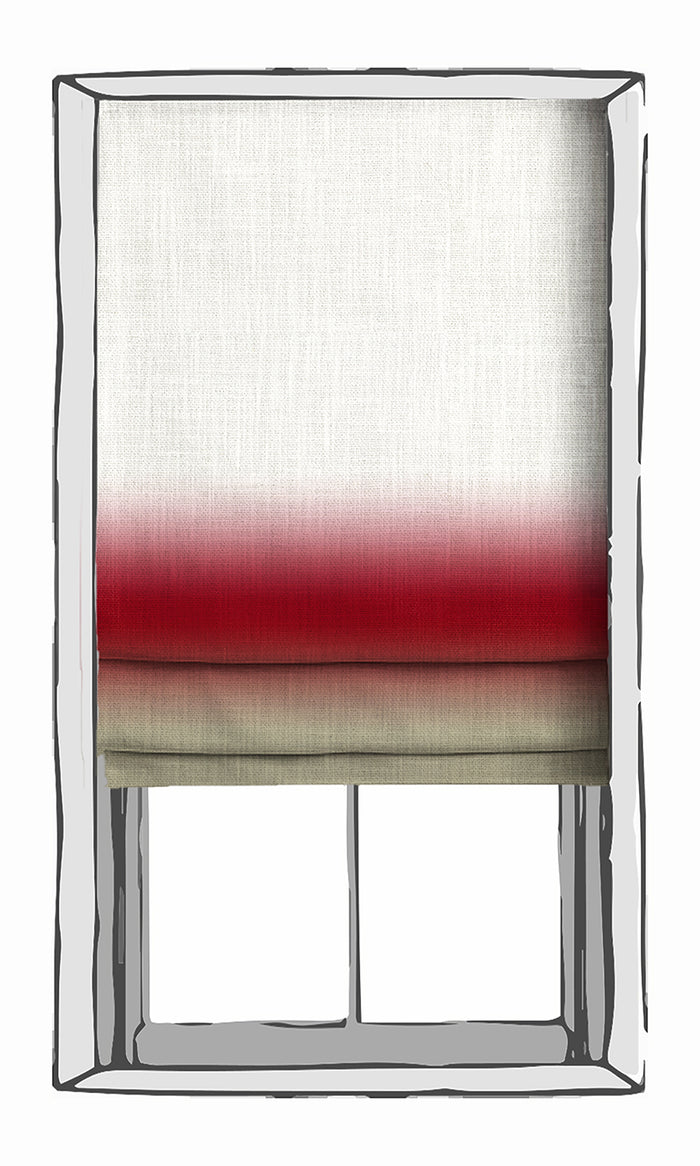 3-Tone Ombre Drapery for Living, Bedroom, Kitchen, Bathroom (Red/ Stone Grey)