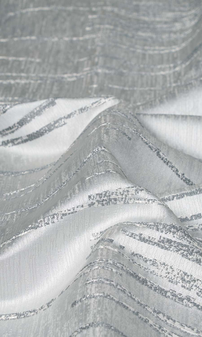 Abstract Patterned Fabric Material By the Metre (Steel Grey)