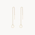 Honey Dipper Dainty Threader Earring in 14k yellow gold
