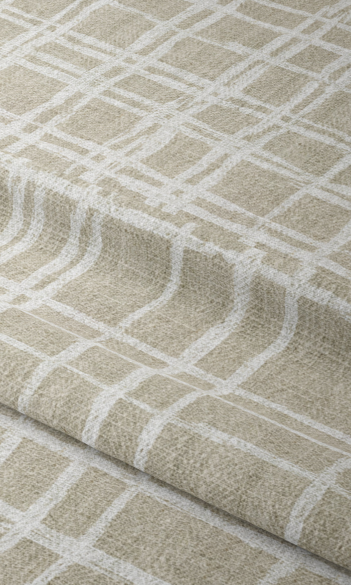Abstract Patterned Drapery for Living, Bedroom, Kitchen, Bathroom (Beige/ White)