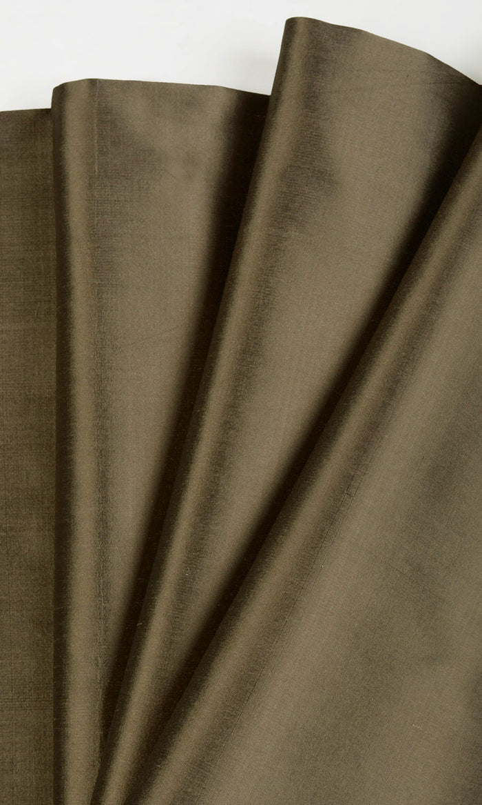 Shantung Silk Fabric Material By the Metre (Cedar Brown)
