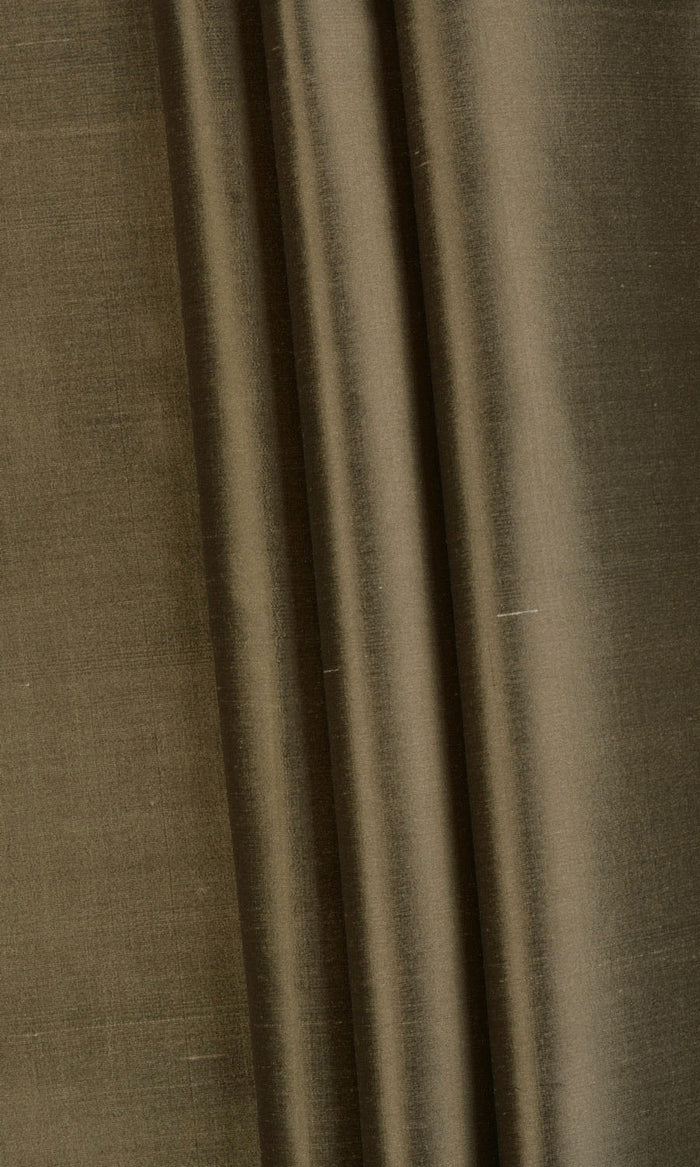 Shantung Silk Fabric By the Metre for Curtains & Drapes (Cedar Brown)