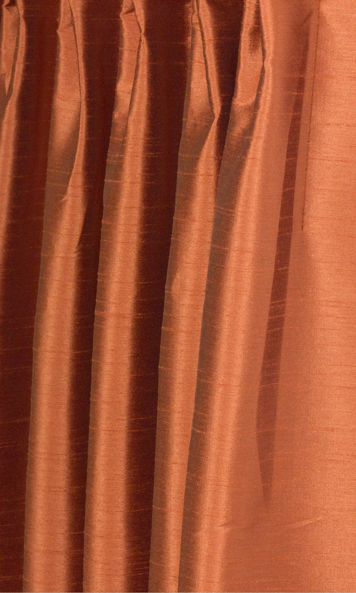 Faux Silk Curtains for Living, Bedroom, Kitchen, Bathroom (Red/ Orange)