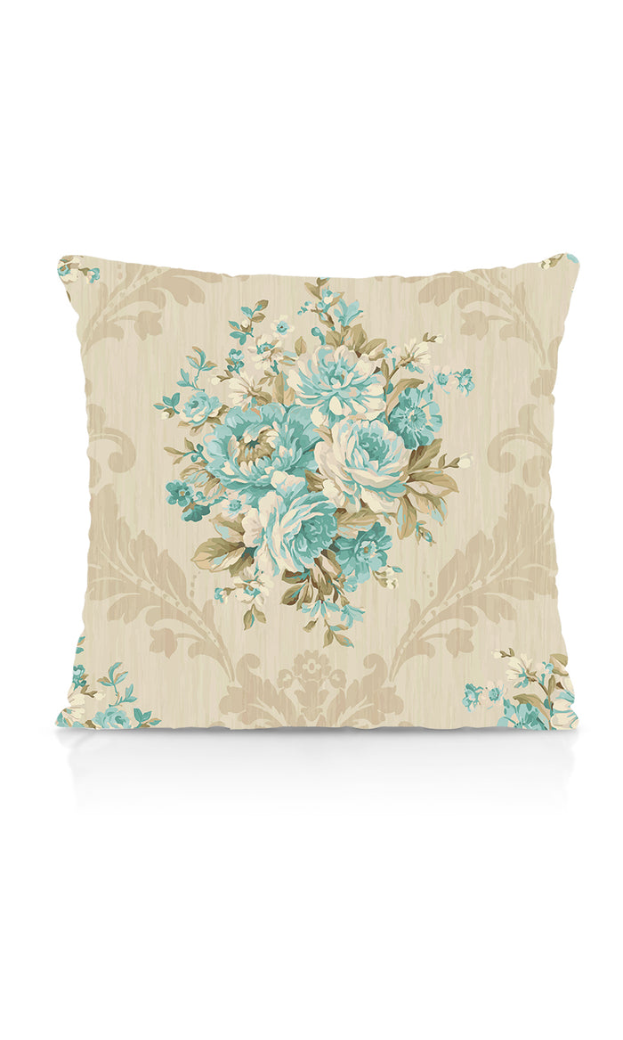 Floral Dimout Curtains (Blue/ Ivory) Extra Long Short Wide