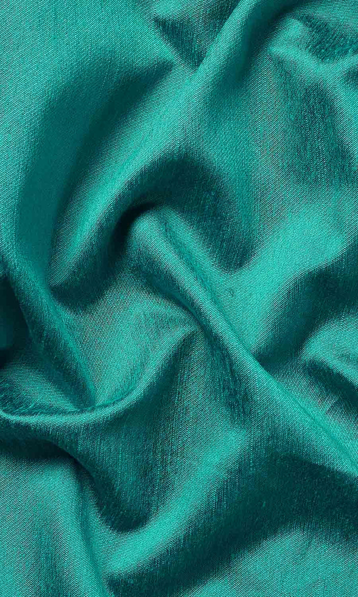 Faux Silk Window Treatments Fabric By the Metre (Turquoise Blue)