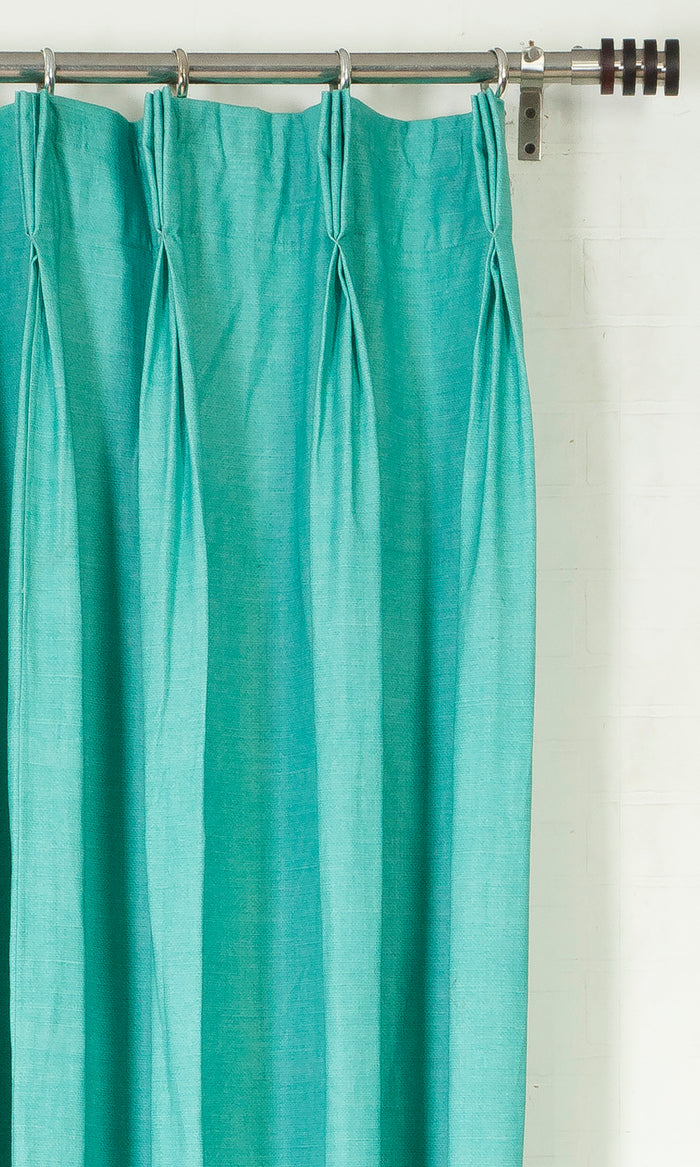 Plain Cotton Pinch Pleat, Rod Pocket, Eyelet Curtains (Blue)