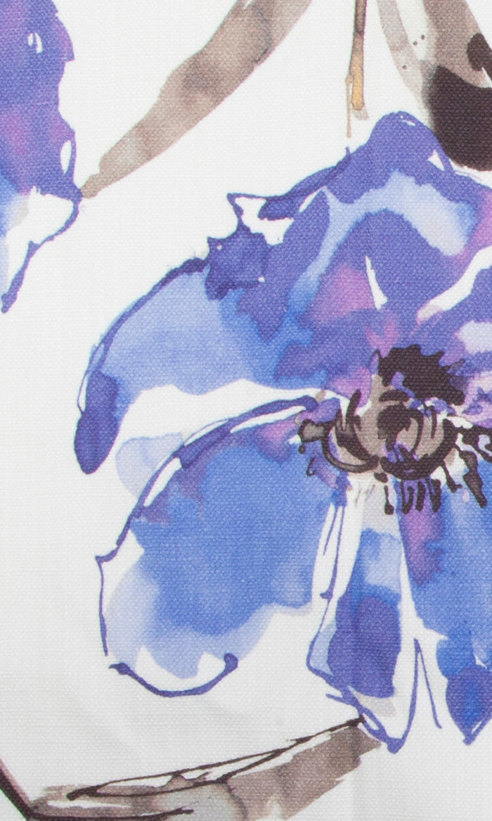 Floral Cotton Made-to-Measure Curtains (Purple/ Blue)