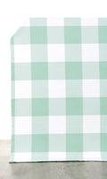 Buffalo Check Drapes (Aqua Blue/ Foam White)