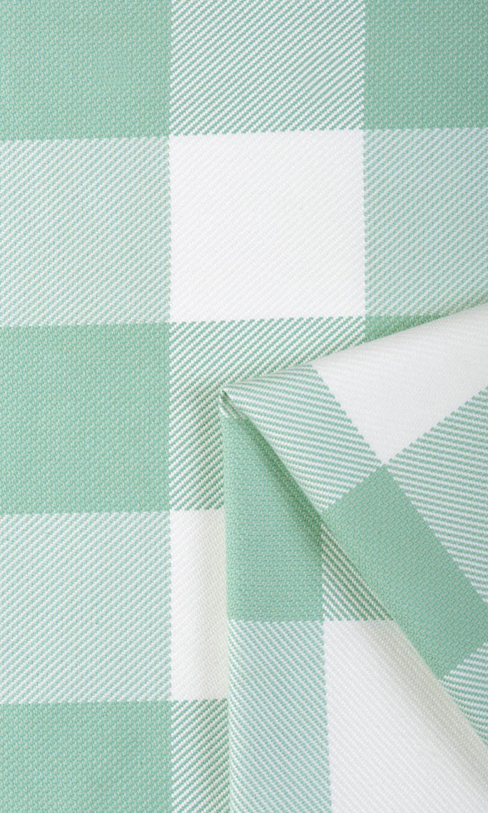 Buffalo Check Drapes for Living, Bedroom, Kitchen, Bathroom (Aqua Blue/ Foam White)