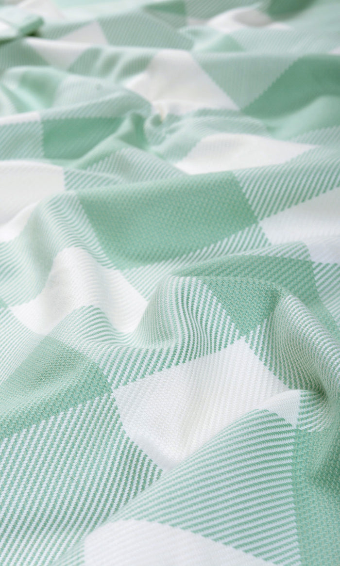 Buffalo Check Made-to-Measure Curtains (Aqua Blue/ Foam White)