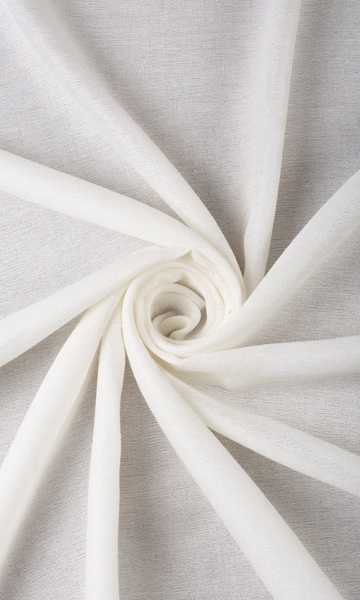 Plain Semi-Sheer Home Textile Fabric Material By the Metre (White)