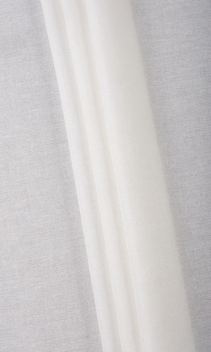 Plain Semi-Sheer Fabric Material By the Metre (White)