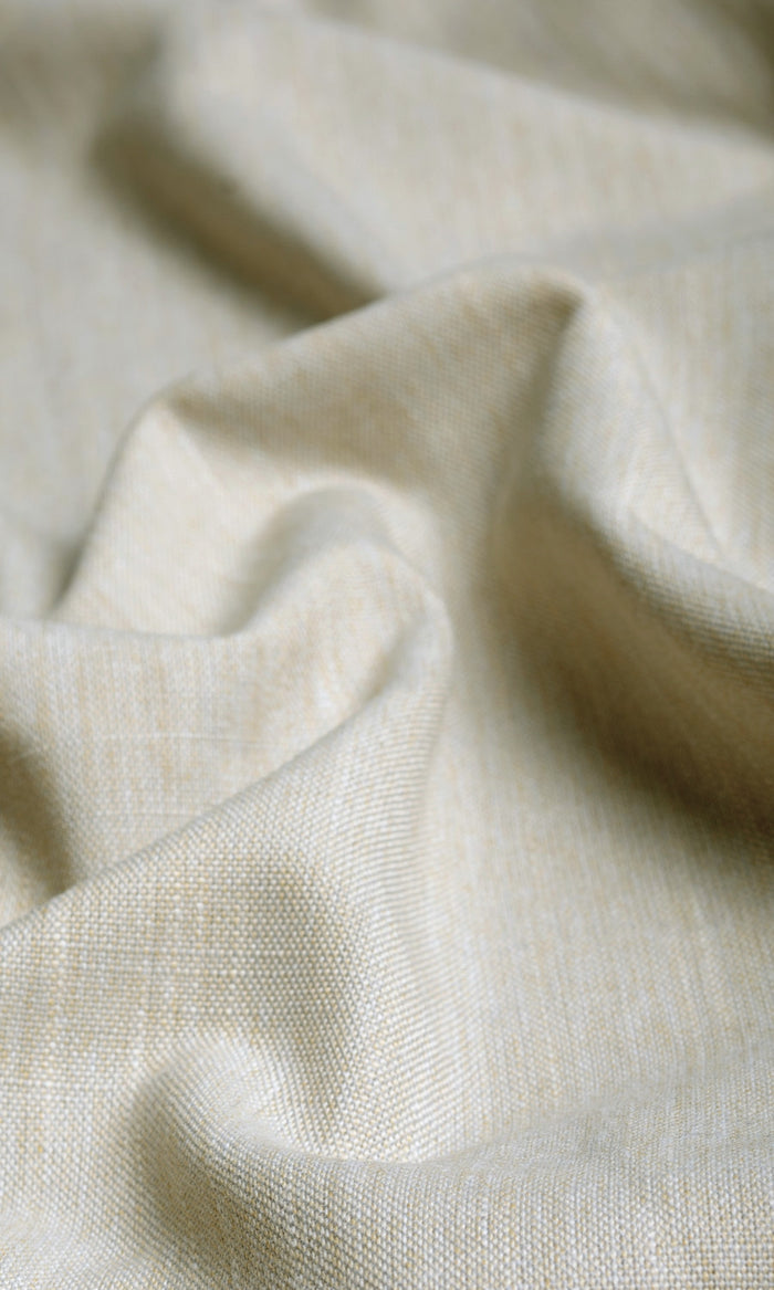 Plain Linen Texture Fabric By the Metre for Curtains & Drapes (Pale Grey/ Ivory)