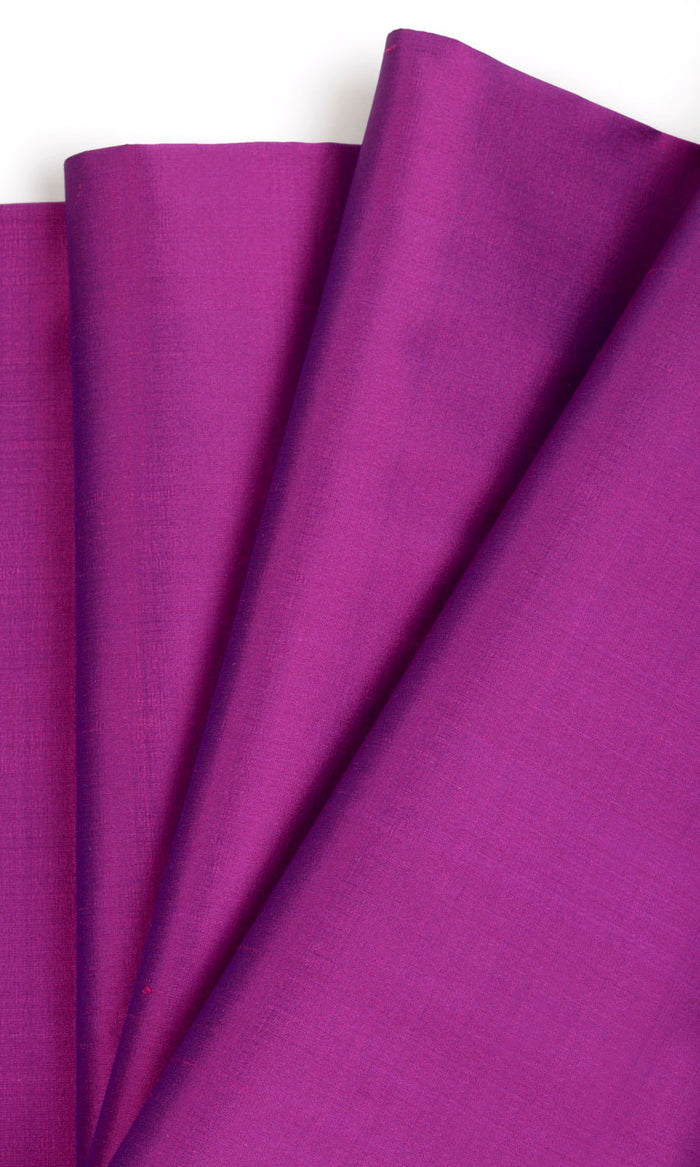 Shantung Silk Fabric Material By the Metre (Fuchsia Pink/ Purple)
