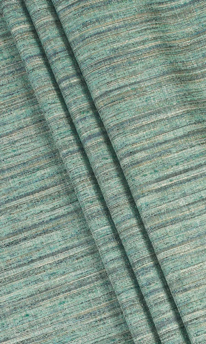 Faux Silk Textured Window Treatments Fabric By the Metre (Blue-Green)