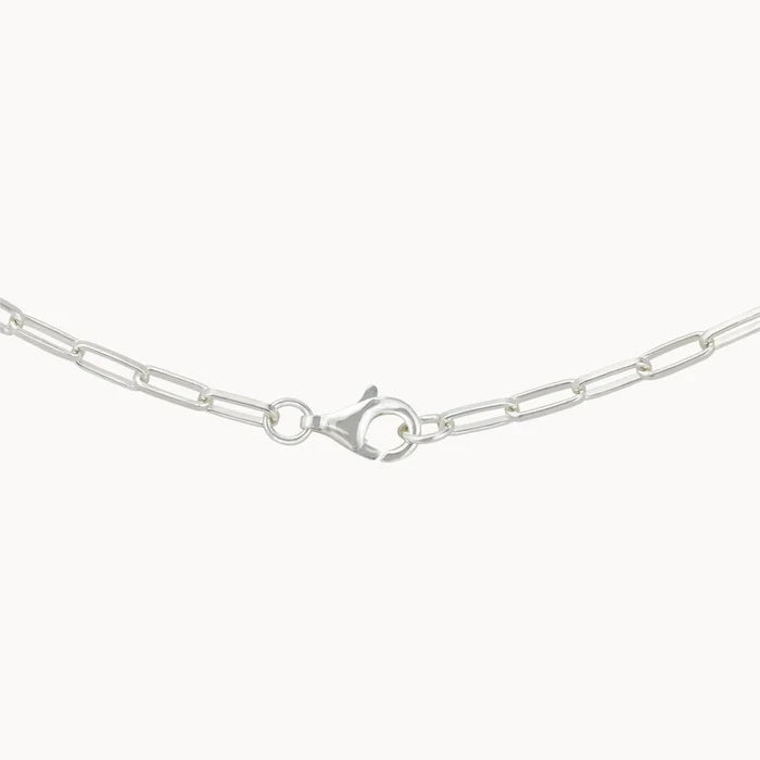 Infinite Inseparable Chain Necklace in sterling silver, clasp detail view