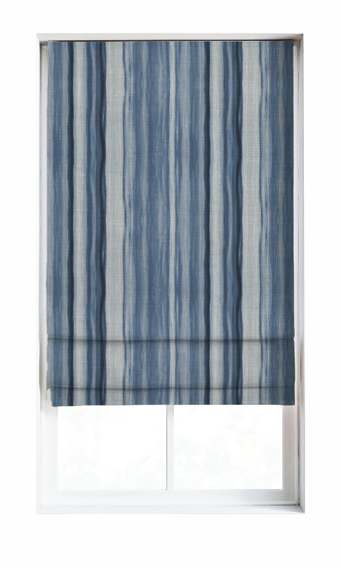Modern Striped Drapes (Cobalt/ Denim Blue)