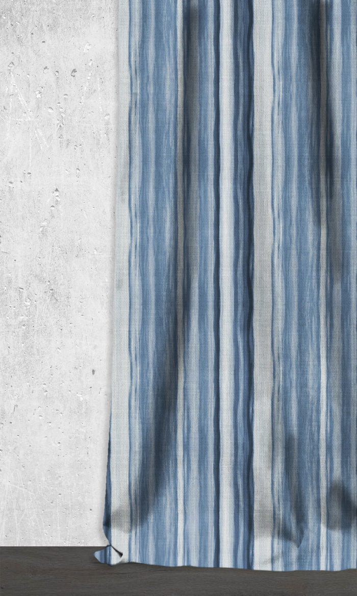 Modern Striped Drapes for Living, Bedroom, Kitchen, Bathroom (Cobalt/ Denim Blue)
