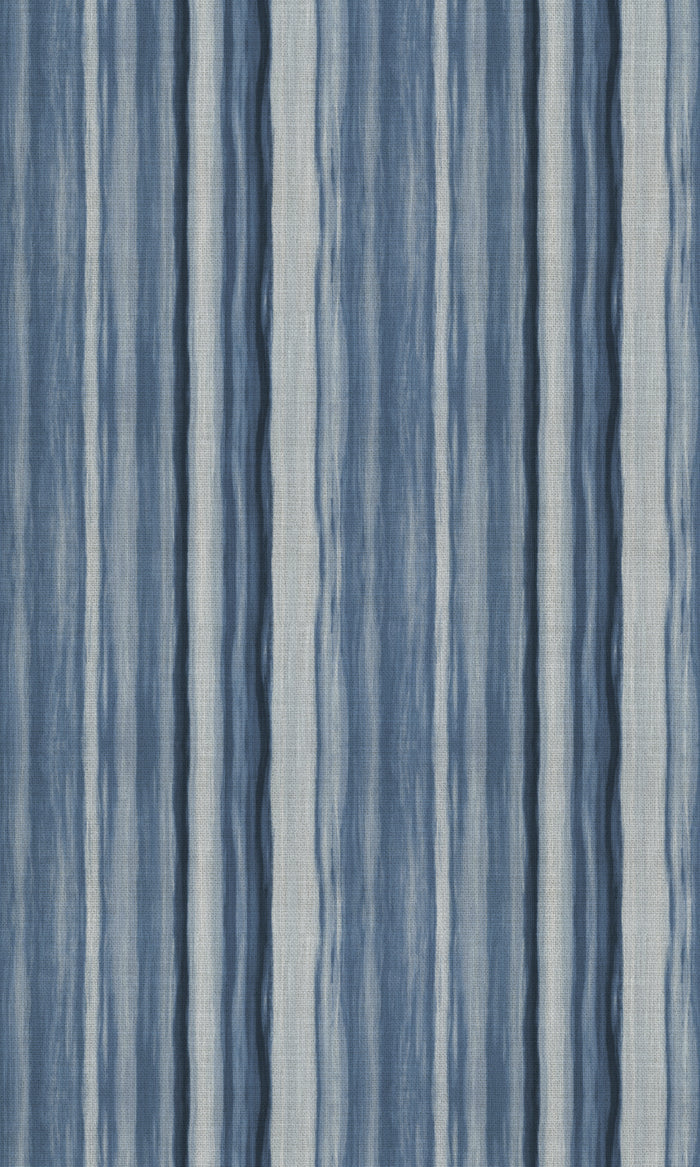 Modern Striped Fabric Material By the Metre (Cobalt/ Denim Blue)