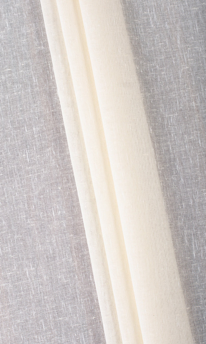 Plain Sheer Home Textile Fabric Material By the Metre (Ivory)