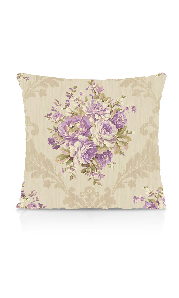 Dimout Floral Drapes (Purple/ Ivory/ Grey) Extra Long Short Wide
