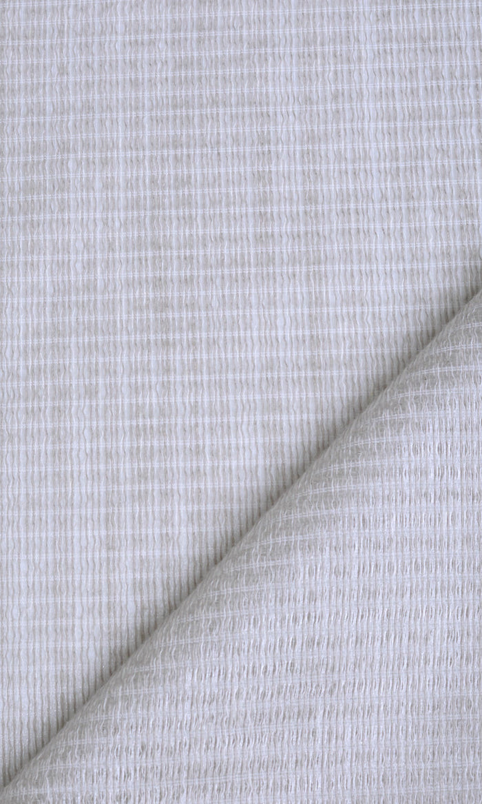 Horizontal Striped Sheer Fabric Material By the Metre (Grey-Beige)