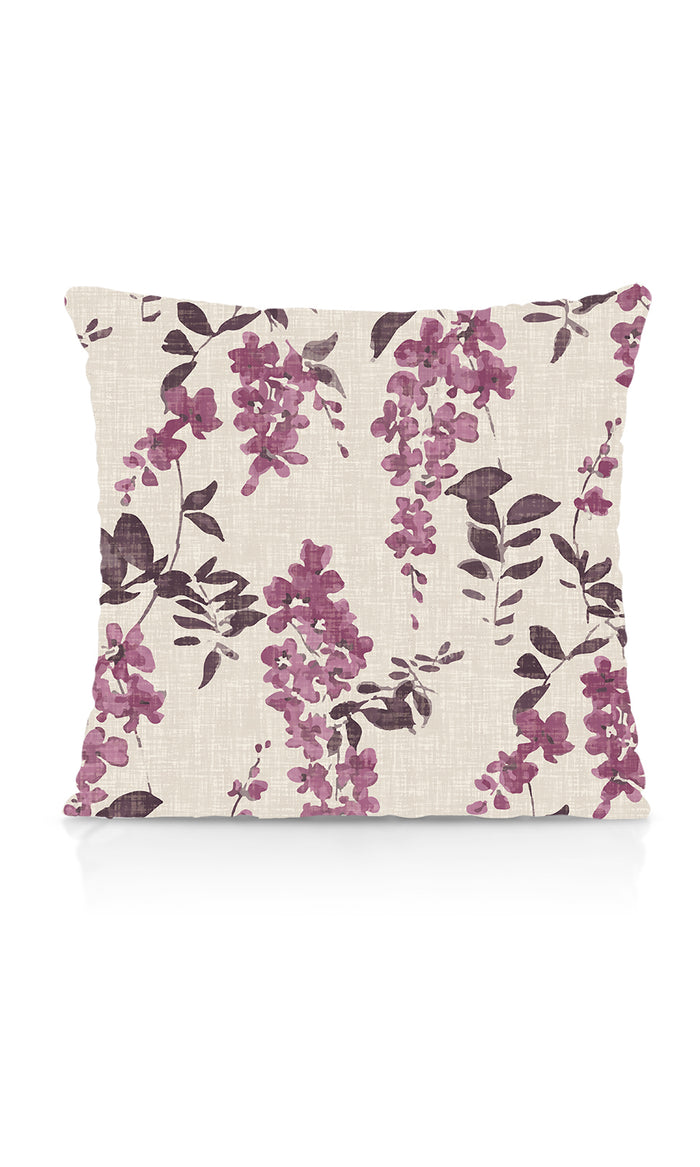 Dimout Floral Fabric Material By the Metre (Purple/ Grey)
