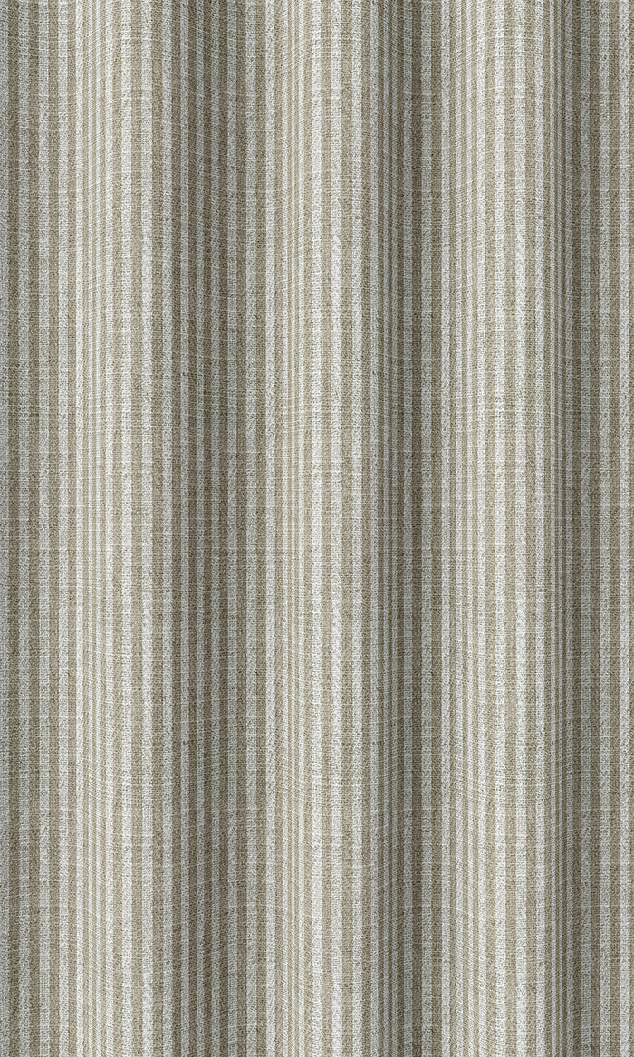 Pinstripe Curtains (Beige/ White)