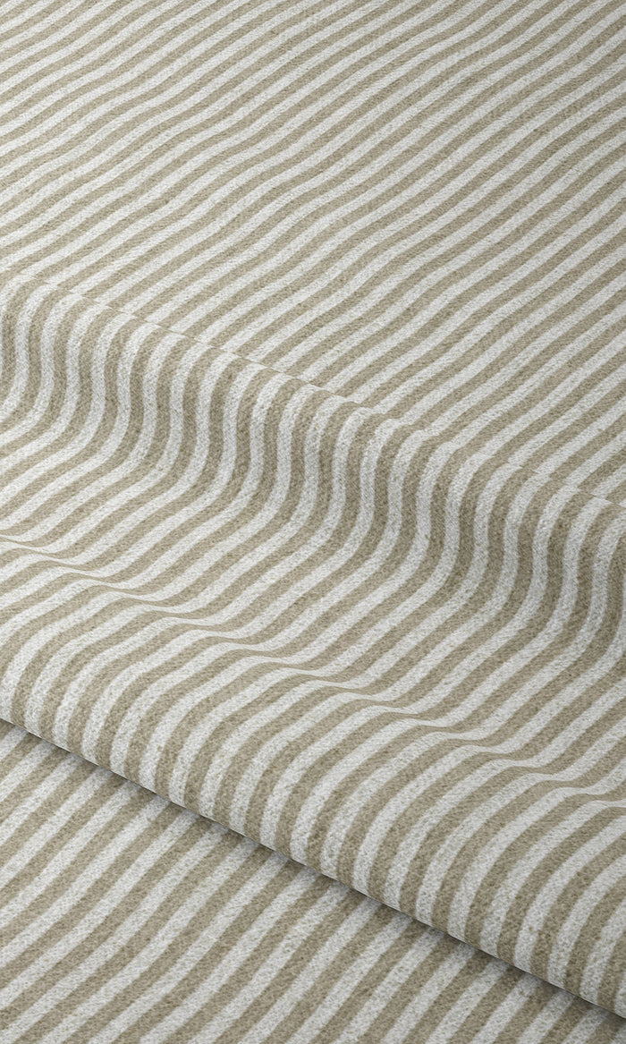 Pinstripe Curtains for Living, Bedroom, Kitchen, Bathroom (Beige/ White)