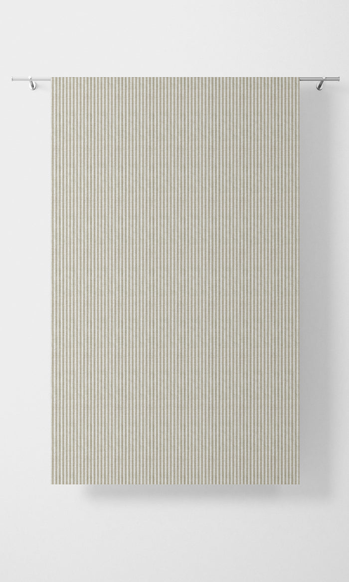 Pinstripe Pinch Pleat, Rod Pocket, Eyelet Curtains (Beige/ White)