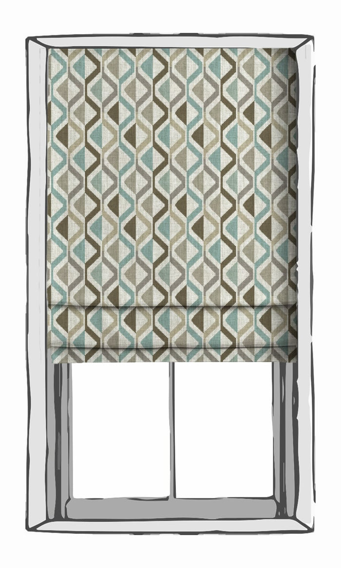 Contemporary Striped Home Textile Fabric Material By the Metre (Brown/ Green/ Grey)