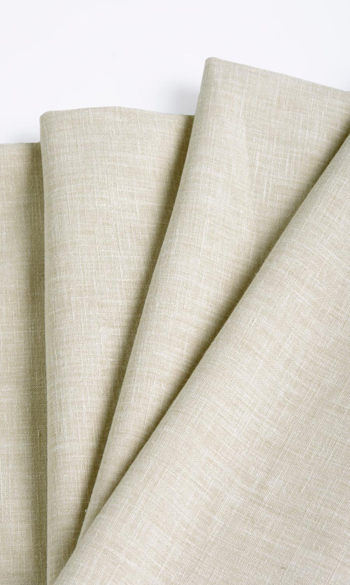 Poly-Cotton Blend Drapery for Living, Bedroom, Kitchen, Bathroom (Pale Beige)
