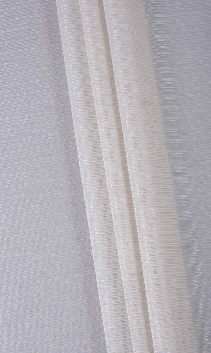 Textured Sheer Home Textile Fabric Material By the Metre (Pale Beige/ Warm Ivory)