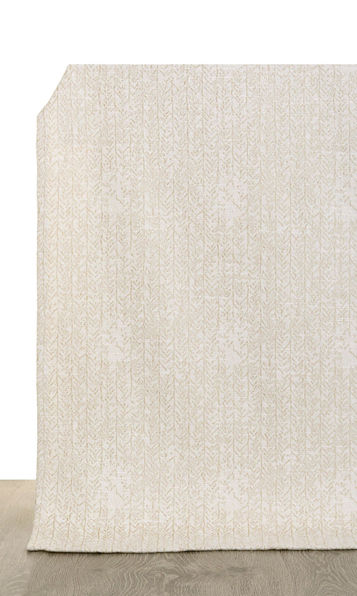 Herringbone Print Drapes for Living, Bedroom, Kitchen, Bathroom (Off White/ Pale Beige)