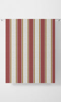 Contemporary Striped Drapery (White & Red)