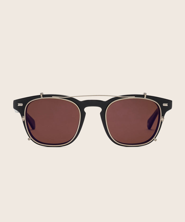 Johann Wolff JSB Matte Silver Brown Mirror Clip #color_matte-silver-mirrored-brown