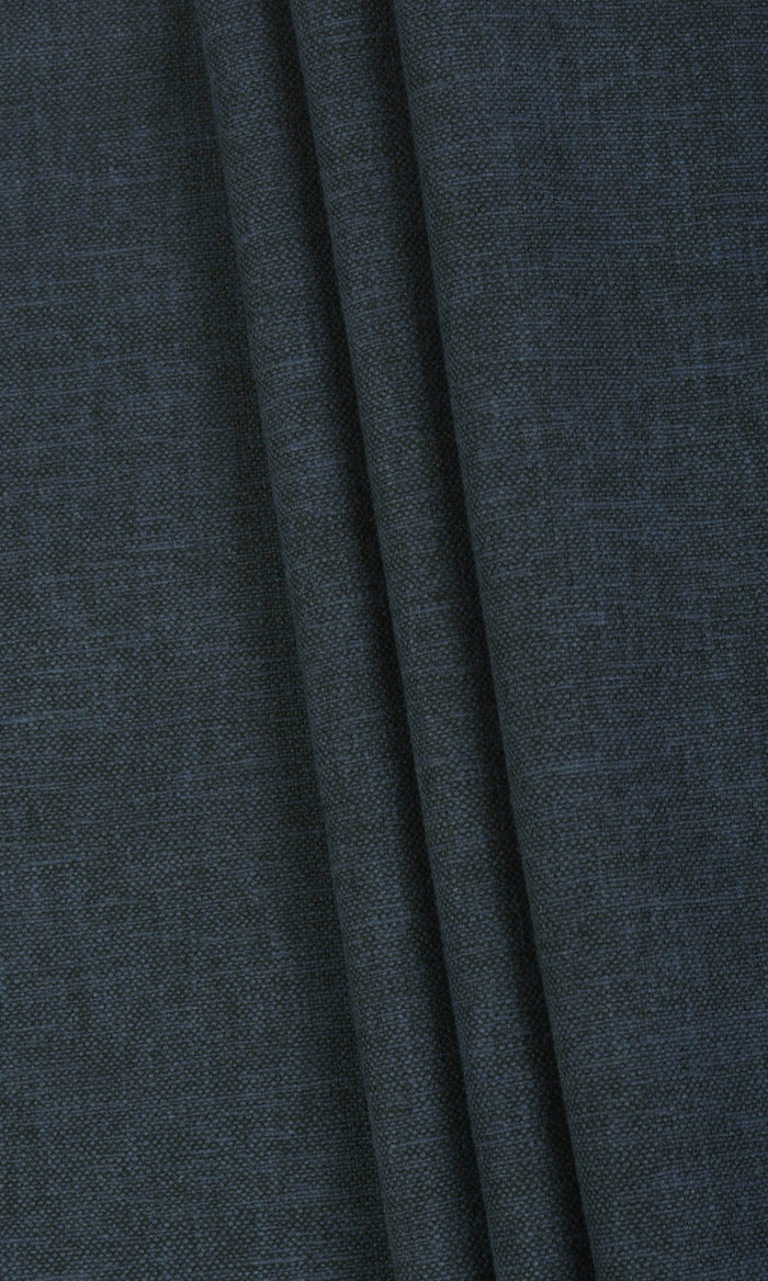 Linen-Blend Fabric By the Metre for Curtains & Drapes (Deep Teal Blue)