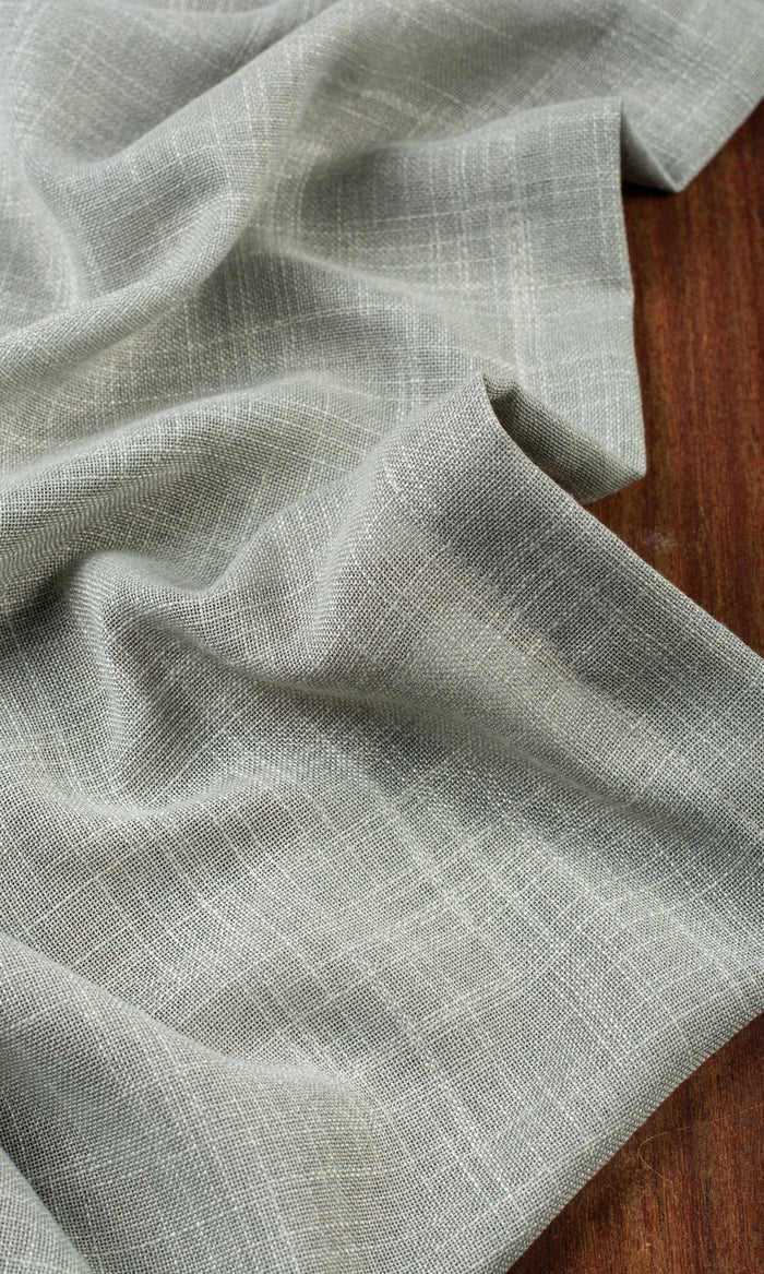 Textured Sheer Fabric Material By the Metre (Green-Grey)