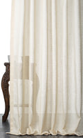 Plain Sheer Home Décor Fabric By the Metre (Pale Beige/ Warm Ivory)