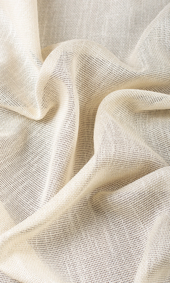 Plain Sheer Window Treatments Fabric By the Metre (Pale Beige/ Warm Ivory)