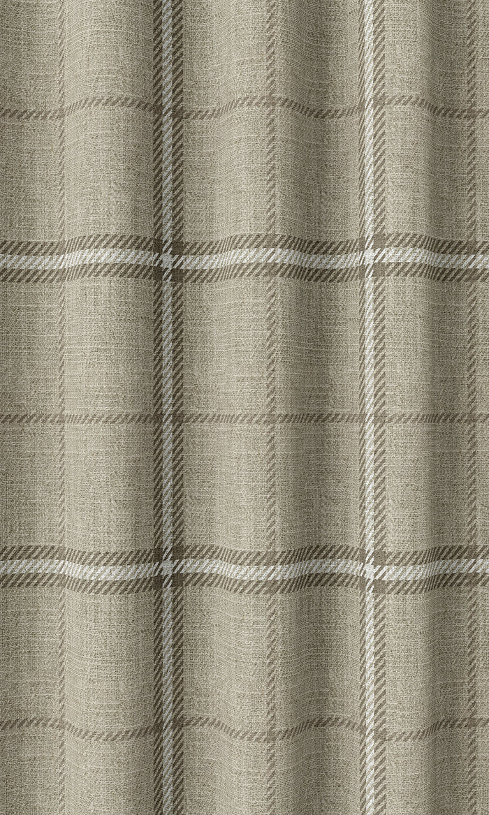 Checkered Home Décor Fabric By the Metre (Grey-Beige/ Brown)