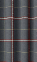 Geometric Patterned Home Décor Fabric By the Metre (Slate Grey/ Red)