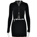 Knitted Cardigan Long Sleeve Two-Piece Set